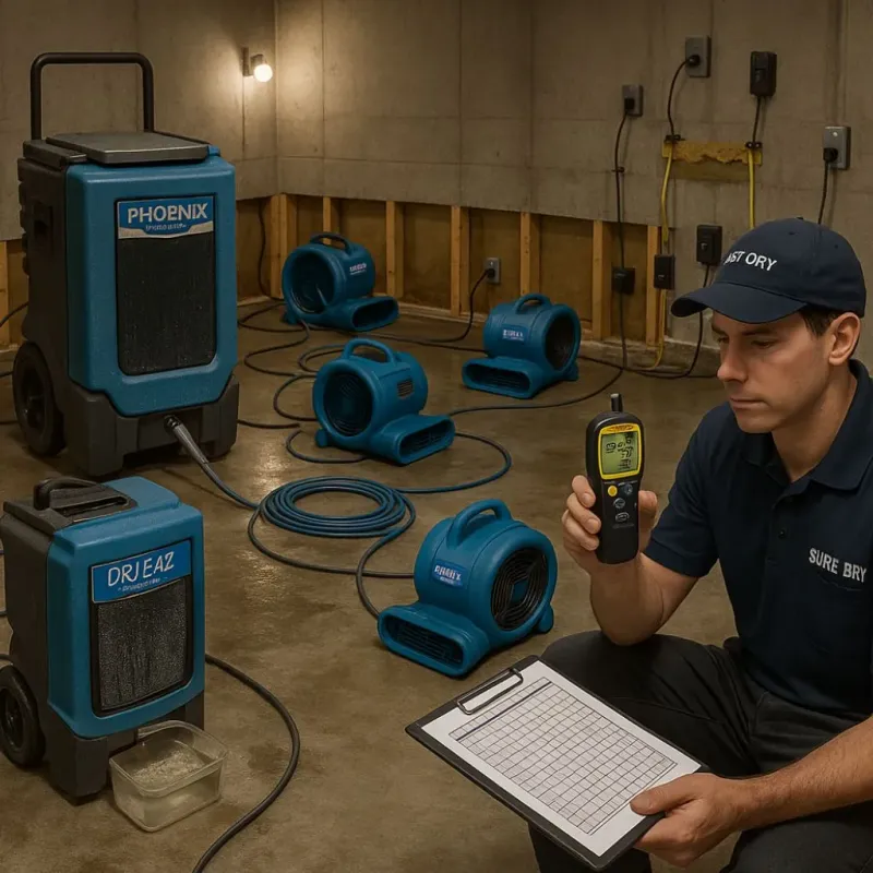 Structural Drying and Dehumidification process in Greenville County, SC